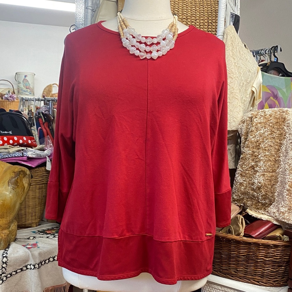*Anne Klein Red Women's Sweatshirt too, mesh trim